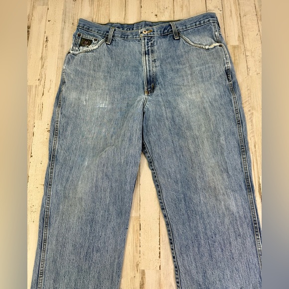 Cinch Up Workwear Straight Light Washed Jeans Men’s 38x30 Denim Thrashed - Picture 3 of 11